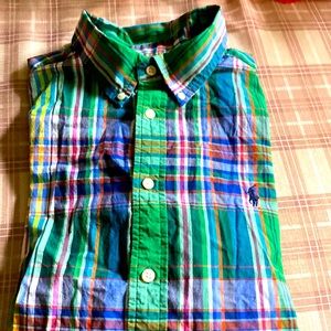 Boys Ralph Lauren button down shirt. Green. 18-20